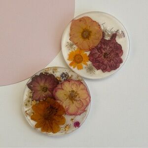 Floral Resin Coasters - Multicolor